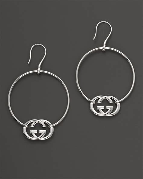 gucci pearl drop earrings|gucci sterling silver hoop earrings.